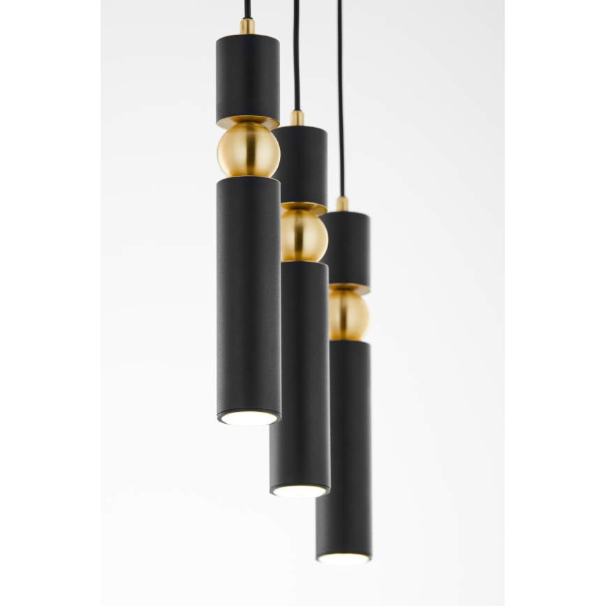 Jupiter 2004 - Κρεμαστό φωτιστικό οροφής ALAS 3xGU10/10W/230V μαύρο/χρυσαφί