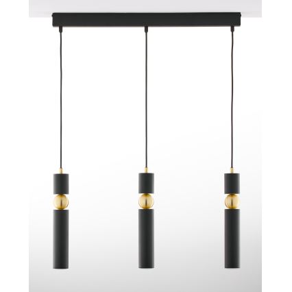 Jupiter 2004 - Κρεμαστό φωτιστικό οροφής ALAS 3xGU10/10W/230V μαύρο/χρυσαφί