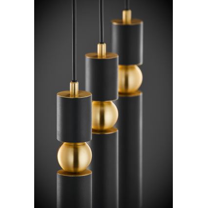 Jupiter 2004 - Κρεμαστό φωτιστικό οροφής ALAS 3xGU10/10W/230V μαύρο/χρυσαφί