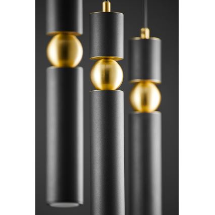 Jupiter 2004 - Κρεμαστό φωτιστικό οροφής ALAS 3xGU10/10W/230V μαύρο/χρυσαφί