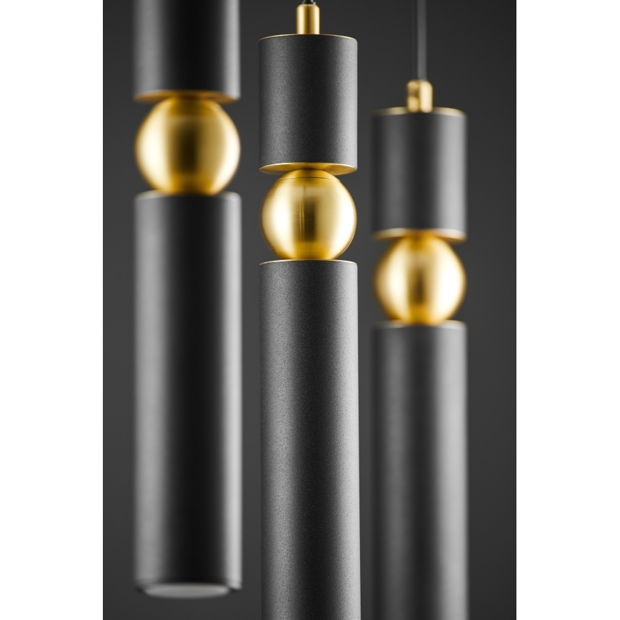 Jupiter 2004 - Κρεμαστό φωτιστικό οροφής ALAS 3xGU10/10W/230V μαύρο/χρυσαφί