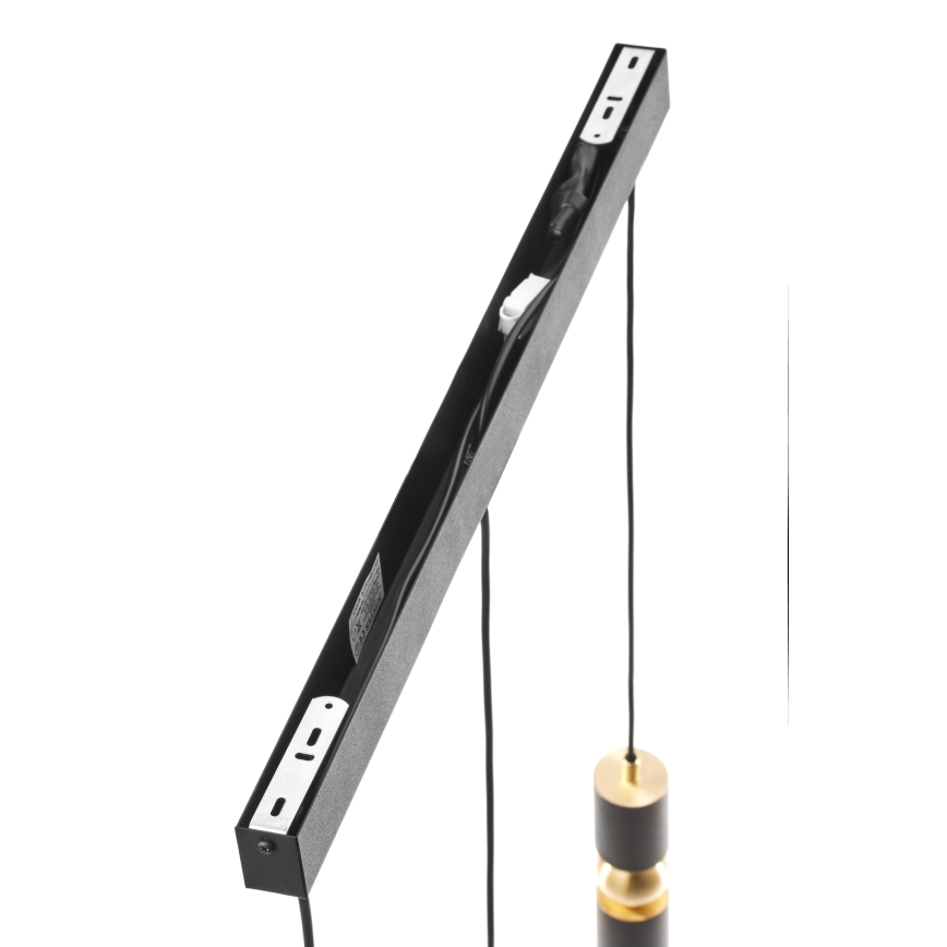 Jupiter 2004 - Κρεμαστό φωτιστικό οροφής ALAS 3xGU10/10W/230V μαύρο/χρυσαφί