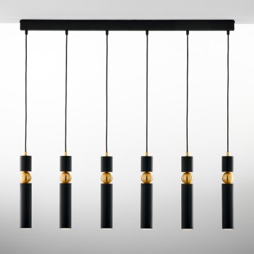 Jupiter 2005 - Κρεμαστό φωτιστικό οροφής ALAS 6xGU10/10W/230V μαύρο/χρυσαφί