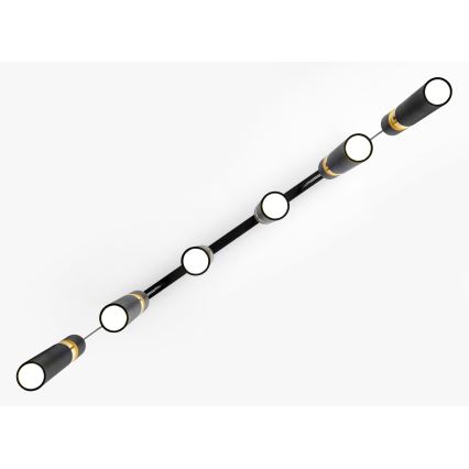 Jupiter 2005 - Κρεμαστό φωτιστικό οροφής ALAS 6xGU10/10W/230V μαύρο/χρυσαφί