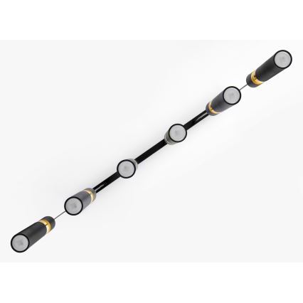 Jupiter 2005 - Κρεμαστό φωτιστικό οροφής ALAS 6xGU10/10W/230V μαύρο/χρυσαφί
