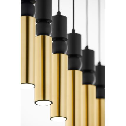 Jupiter 2008 - Κρεμαστό φωτιστικό οροφής ALAS 6xGU10/10W/230V χρυσαφί/μαύρο