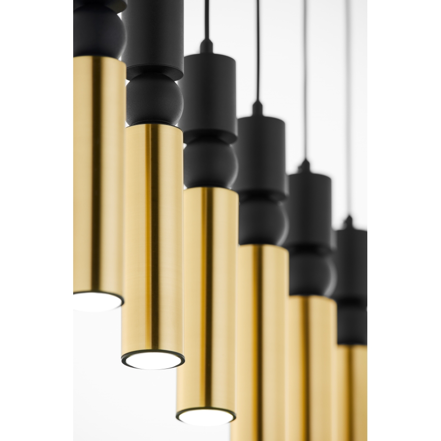 Jupiter 2008 - Κρεμαστό φωτιστικό οροφής ALAS 6xGU10/10W/230V χρυσαφί/μαύρο