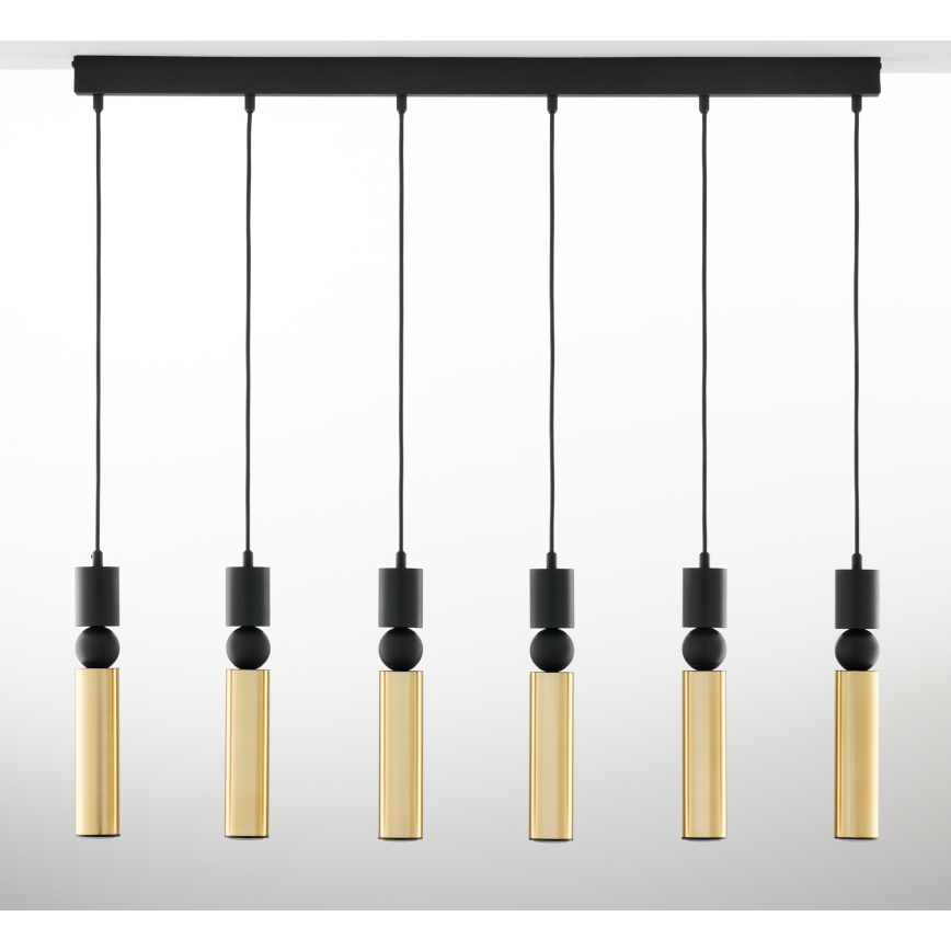 Jupiter 2008 - Κρεμαστό φωτιστικό οροφής ALAS 6xGU10/10W/230V χρυσαφί/μαύρο