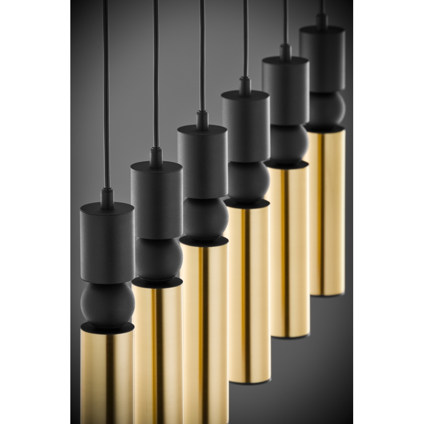 Jupiter 2008 - Κρεμαστό φωτιστικό οροφής ALAS 6xGU10/10W/230V χρυσαφί/μαύρο