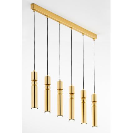 Jupiter 2011 - Κρεμαστό φωτιστικό οροφής ALAS 6xGU10/10W/230V χρυσαφί