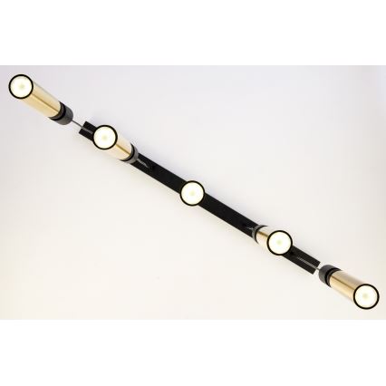 Jupiter 2012 - Κρεμαστό φωτιστικό οροφής ALAS 5xGU10/10W/230V μαύρο/χρυσαφί