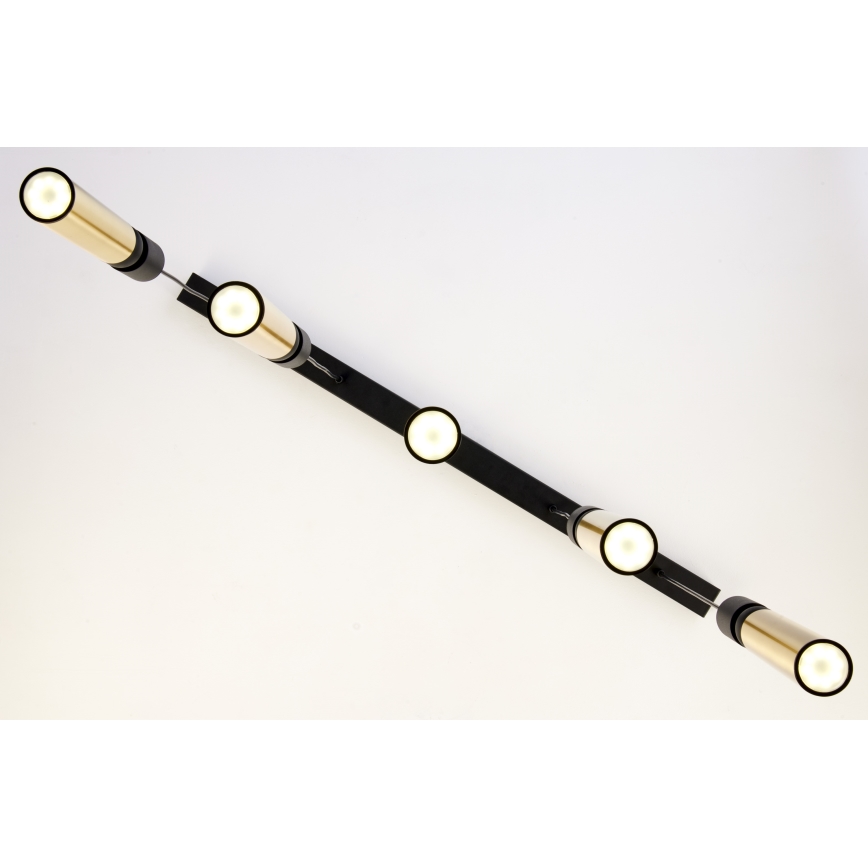 Jupiter 2012 - Κρεμαστό φωτιστικό οροφής ALAS 5xGU10/10W/230V μαύρο/χρυσαφί