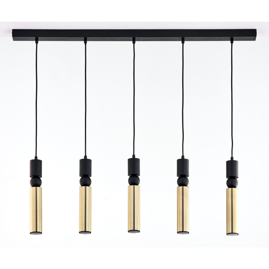 Jupiter 2012 - Κρεμαστό φωτιστικό οροφής ALAS 5xGU10/10W/230V μαύρο/χρυσαφί