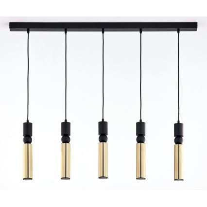 Jupiter 2012 - Κρεμαστό φωτιστικό οροφής ALAS 5xGU10/10W/230V μαύρο/χρυσαφί