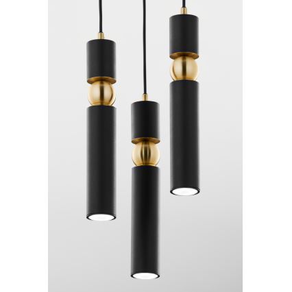 Jupiter 2013 - Κρεμαστό φωτιστικό οροφής ALAS 3xGU10/10W/230V μαύρο/χρυσαφί