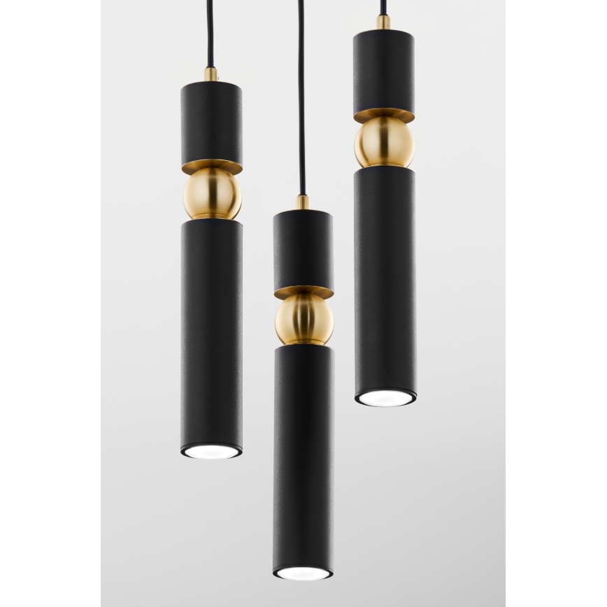 Jupiter 2013 - Κρεμαστό φωτιστικό οροφής ALAS 3xGU10/10W/230V μαύρο/χρυσαφί