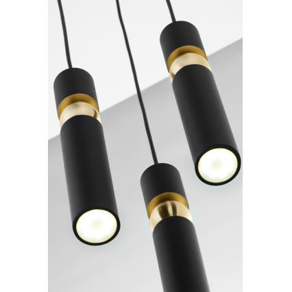 Jupiter 2013 - Κρεμαστό φωτιστικό οροφής ALAS 3xGU10/10W/230V μαύρο/χρυσαφί