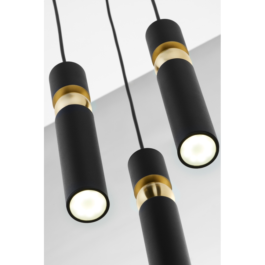 Jupiter 2013 - Κρεμαστό φωτιστικό οροφής ALAS 3xGU10/10W/230V μαύρο/χρυσαφί
