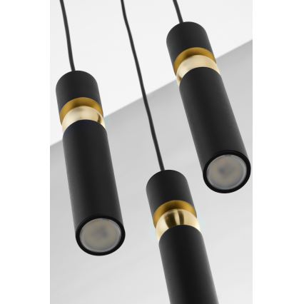 Jupiter 2013 - Κρεμαστό φωτιστικό οροφής ALAS 3xGU10/10W/230V μαύρο/χρυσαφί