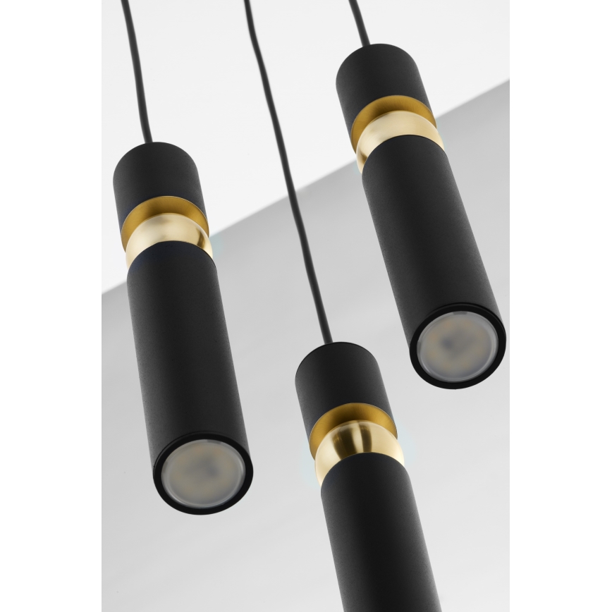 Jupiter 2013 - Κρεμαστό φωτιστικό οροφής ALAS 3xGU10/10W/230V μαύρο/χρυσαφί