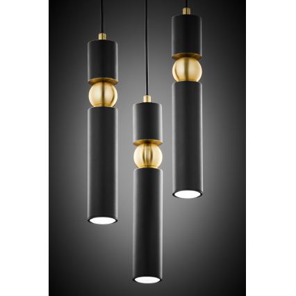 Jupiter 2013 - Κρεμαστό φωτιστικό οροφής ALAS 3xGU10/10W/230V μαύρο/χρυσαφί