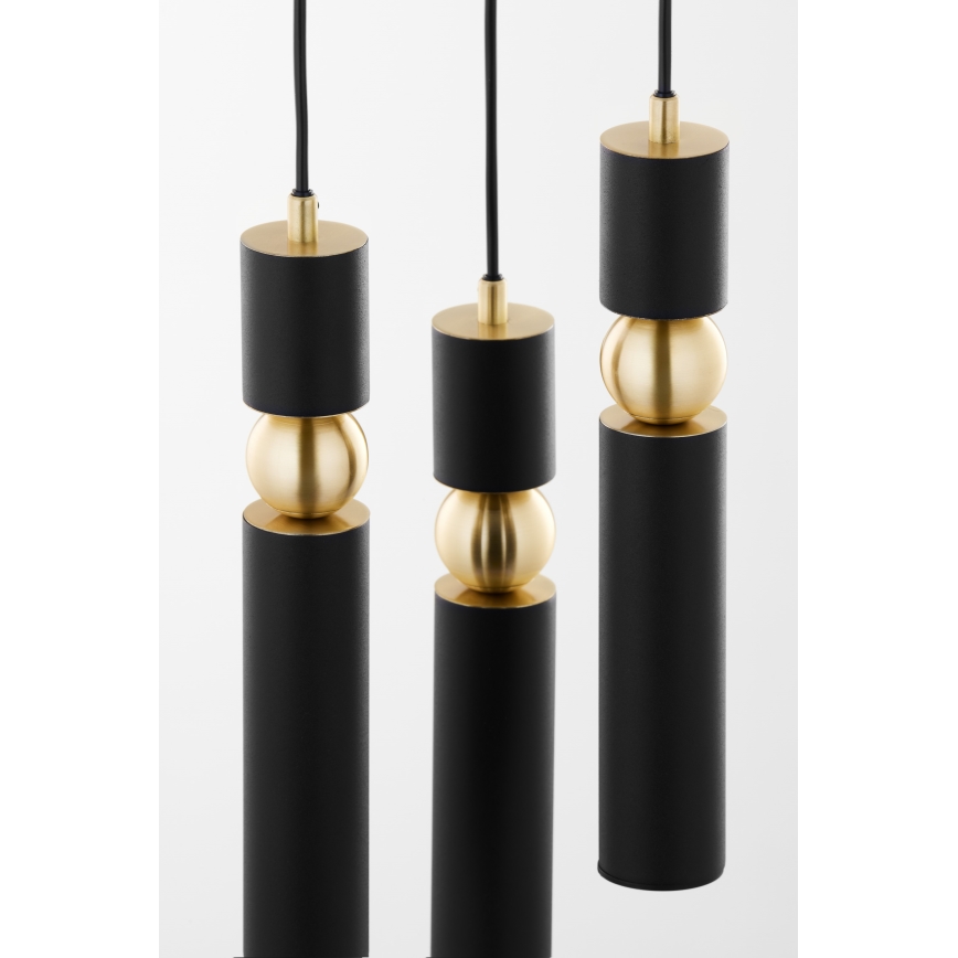 Jupiter 2013 - Κρεμαστό φωτιστικό οροφής ALAS 3xGU10/10W/230V μαύρο/χρυσαφί