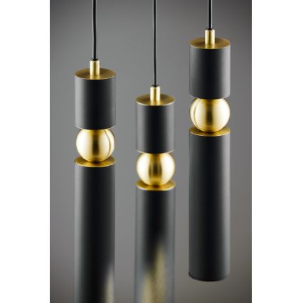 Jupiter 2013 - Κρεμαστό φωτιστικό οροφής ALAS 3xGU10/10W/230V μαύρο/χρυσαφί