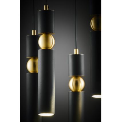 Jupiter 2014 - Κρεμαστό φωτιστικό οροφής ALAS 5xGU10/10W/230V μαύρο/χρυσαφί