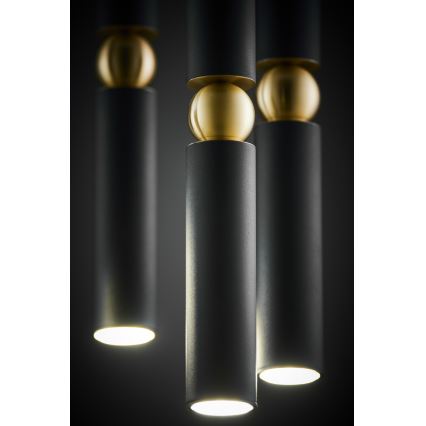 Jupiter 2014 - Κρεμαστό φωτιστικό οροφής ALAS 5xGU10/10W/230V μαύρο/χρυσαφί