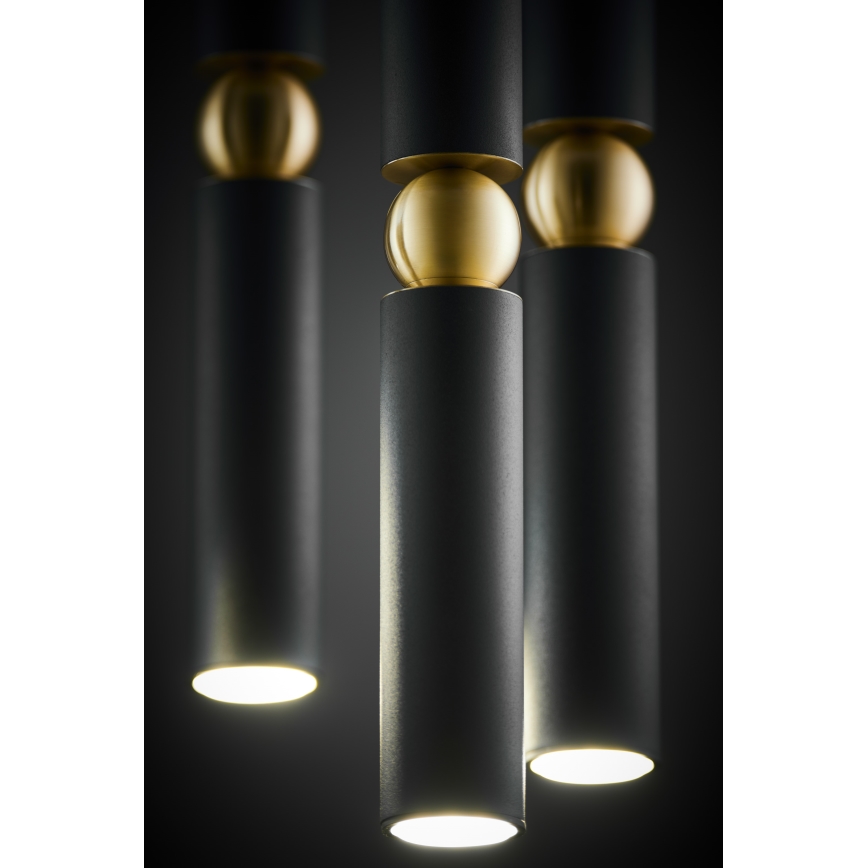 Jupiter 2014 - Κρεμαστό φωτιστικό οροφής ALAS 5xGU10/10W/230V μαύρο/χρυσαφί