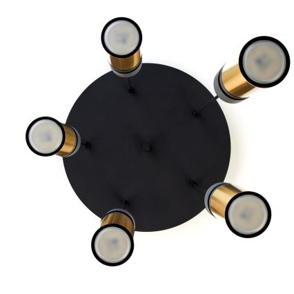 Jupiter 2017 -Κρεμαστό φωτιστικό οροφήςALAS 5xGU10/10W/230V χρυσαφί/μαύρο