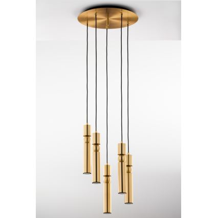 Jupiter 2020 - Κρεμαστό φωτιστικό οροφής ALAS 5xGU10/10W/230V χρυσαφί
