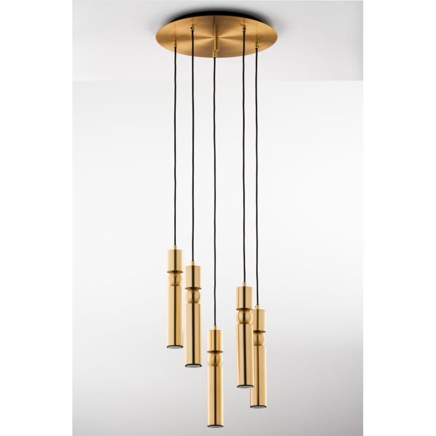 Jupiter 2020 - Κρεμαστό φωτιστικό οροφής ALAS 5xGU10/10W/230V χρυσαφί