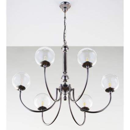 Jupiter 2022 - Κρεμαστό φωτιστικό οροφής BRILLANTE 6xG9/10W/230V γυαλιστερό χρώμιο