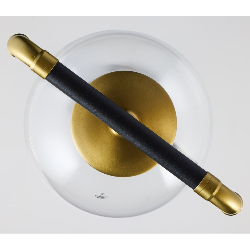 Jupiter 2023 - Κρεμαστό φωτιστικό οροφής ZAFRA 1xG9/10W/230V μαύρο/χρυσαφί/γυάλινο