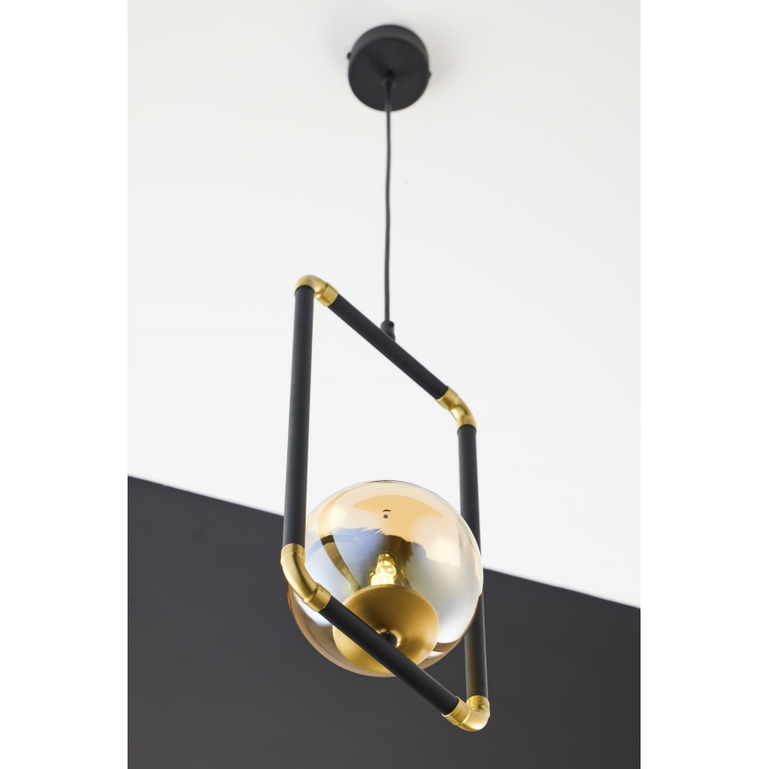 Jupiter 2024 - Κρεμαστό φωτιστικό οροφής ZAFRA 1xG9/10W/230V μαύρο/χρυσαφί/μπεζ
