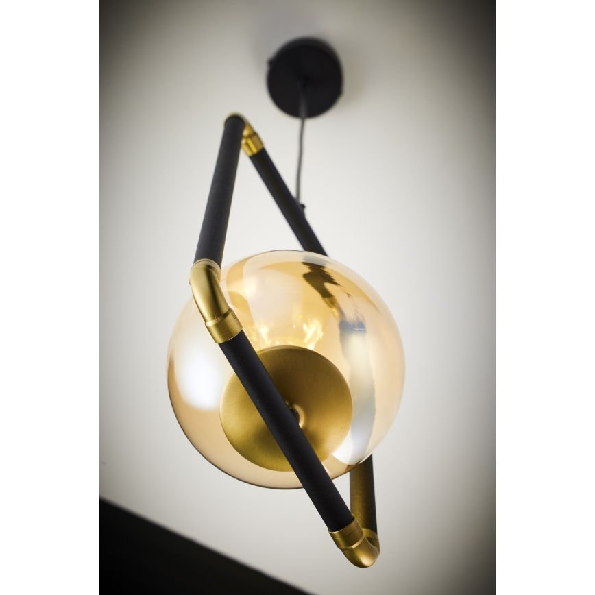 Jupiter 2024 - Κρεμαστό φωτιστικό οροφής ZAFRA 1xG9/10W/230V μαύρο/χρυσαφί/μπεζ