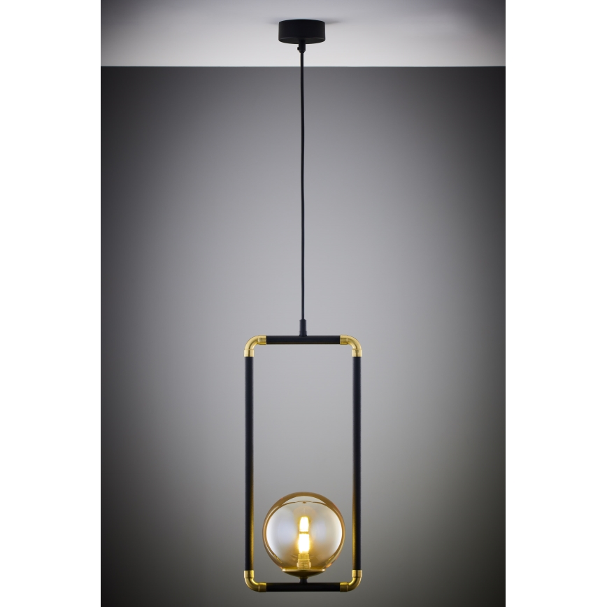 Jupiter 2024 - Κρεμαστό φωτιστικό οροφής ZAFRA 1xG9/10W/230V μαύρο/χρυσαφί/μπεζ