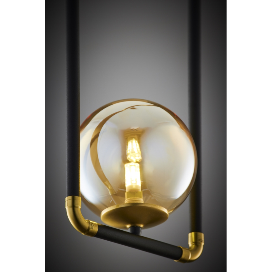 Jupiter 2024 - Κρεμαστό φωτιστικό οροφής ZAFRA 1xG9/10W/230V μαύρο/χρυσαφί/μπεζ