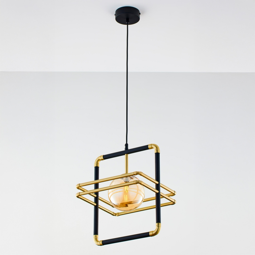 Jupiter 2025 - Κρεμαστό φωτιστικό οροφής FIORI 1xG9/10W/230V μαύρο/χρυσαφί/μπεζ