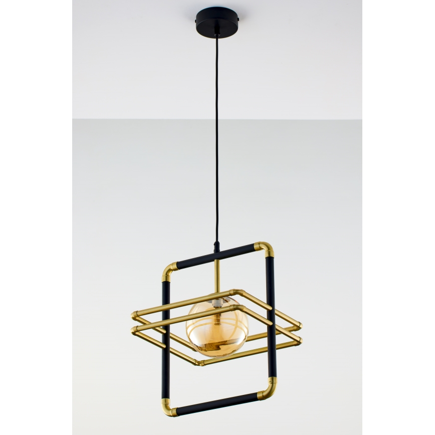 Jupiter 2025 - Κρεμαστό φωτιστικό οροφής FIORI 1xG9/10W/230V μαύρο/χρυσαφί/μπεζ