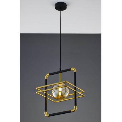 Jupiter 2025 - Κρεμαστό φωτιστικό οροφής FIORI 1xG9/10W/230V μαύρο/χρυσαφί/μπεζ