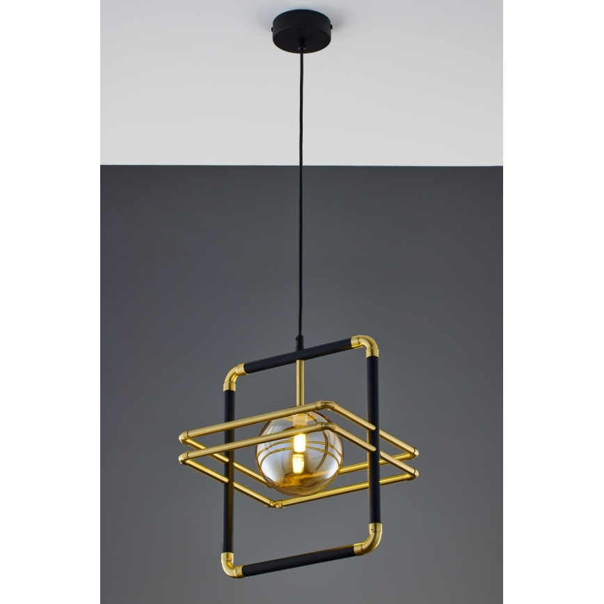 Jupiter 2025 - Κρεμαστό φωτιστικό οροφής FIORI 1xG9/10W/230V μαύρο/χρυσαφί/μπεζ
