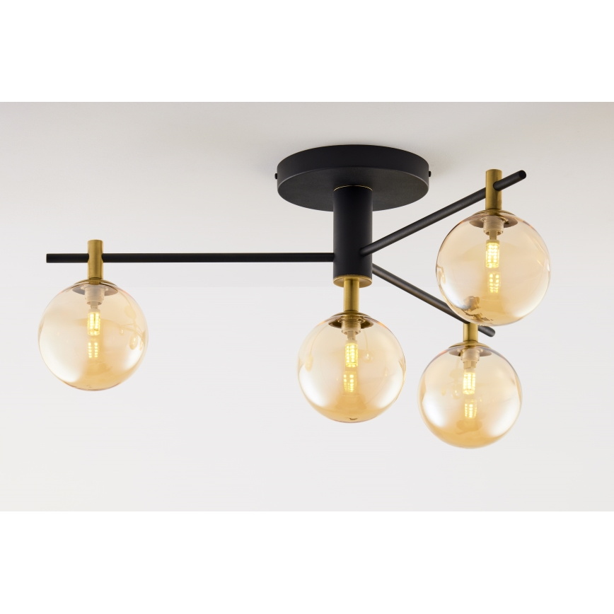 Jupiter 2031 - Πλαφονιέρα οροφής FIGARO 4xG9/10W/230V μαύρο/χρυσαφί/μπεζ