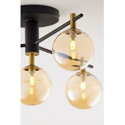 Jupiter 2031 - Πλαφονιέρα οροφής FIGARO 4xG9/10W/230V μαύρο/χρυσαφί/μπεζ