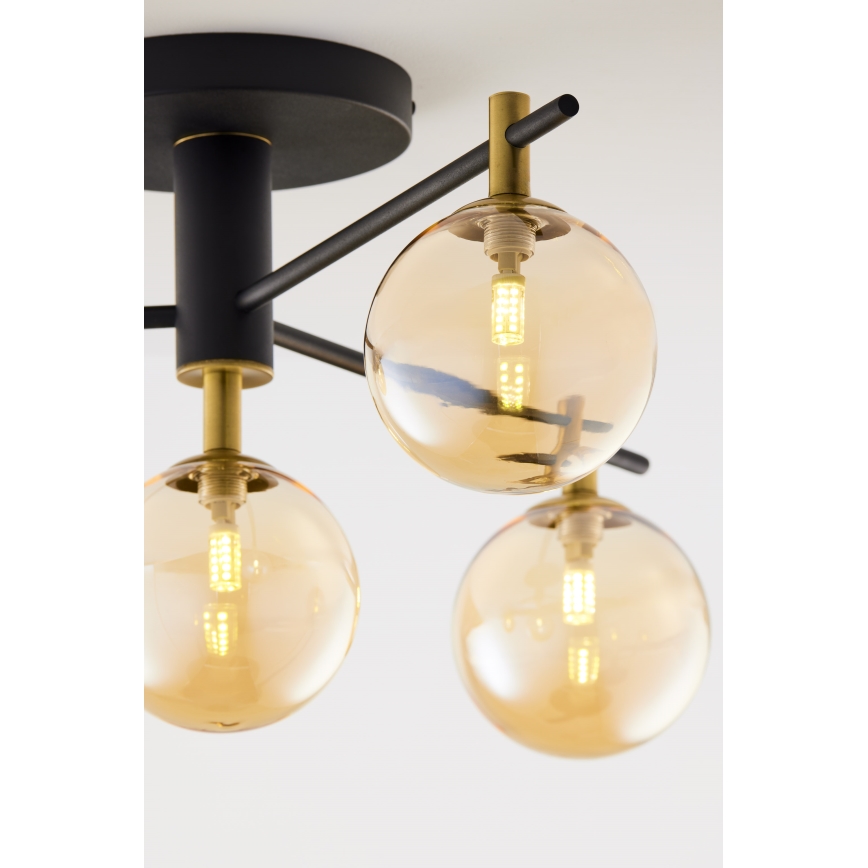 Jupiter 2031 - Πλαφονιέρα οροφής FIGARO 4xG9/10W/230V μαύρο/χρυσαφί/μπεζ