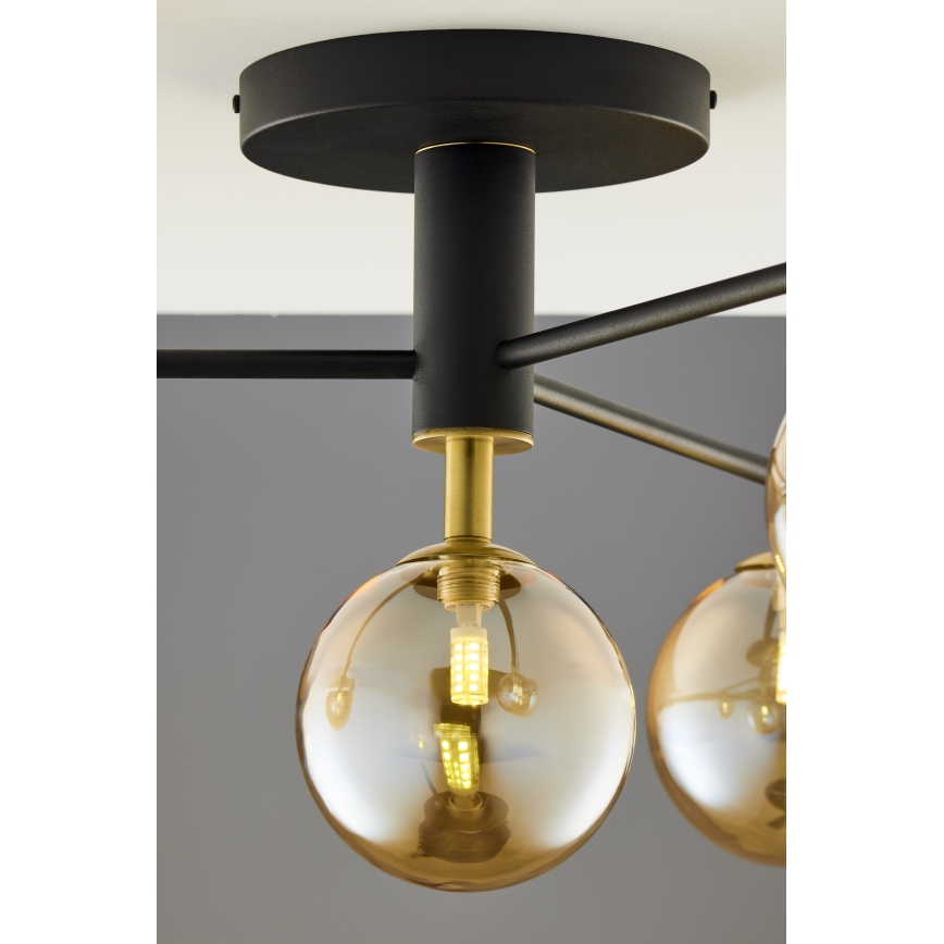 Jupiter 2031 - Πλαφονιέρα οροφής FIGARO 4xG9/10W/230V μαύρο/χρυσαφί/μπεζ