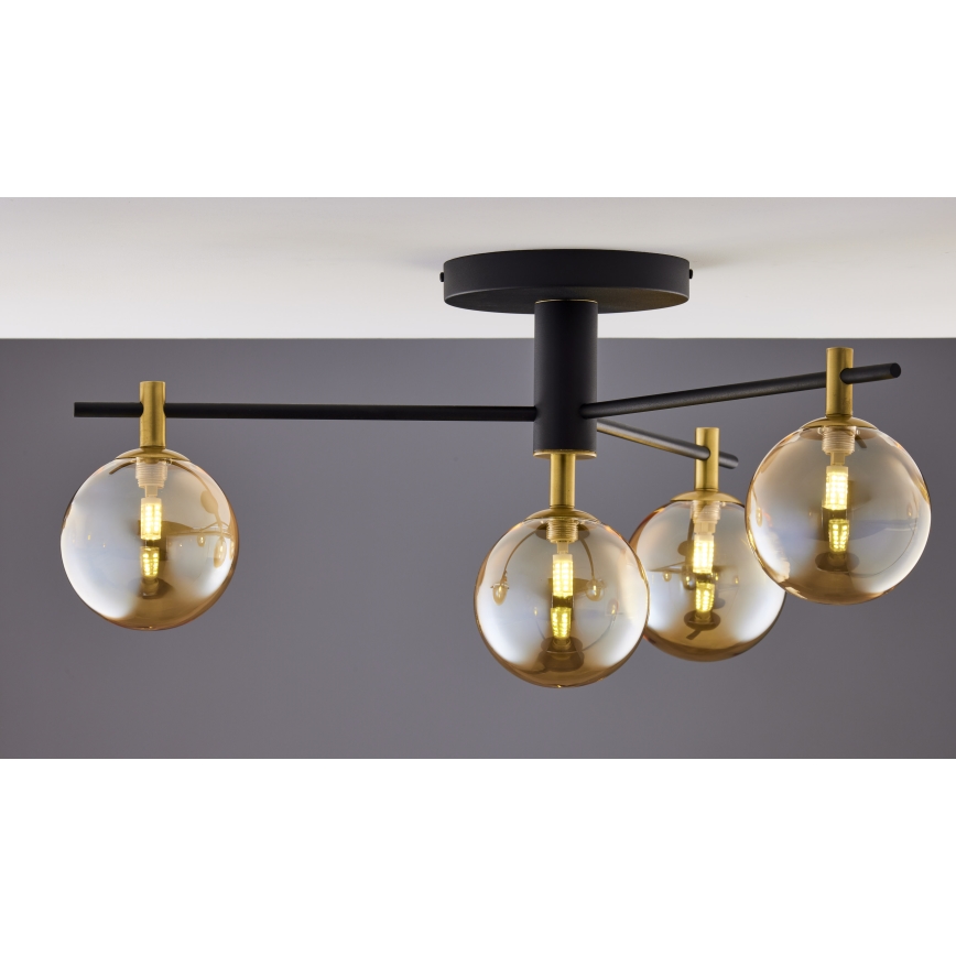 Jupiter 2031 - Πλαφονιέρα οροφής FIGARO 4xG9/10W/230V μαύρο/χρυσαφί/μπεζ