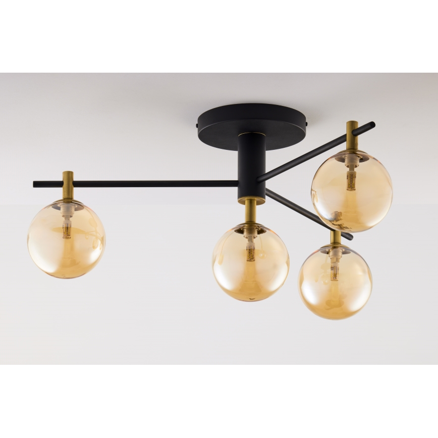 Jupiter 2031 - Πλαφονιέρα οροφής FIGARO 4xG9/10W/230V μαύρο/χρυσαφί/μπεζ