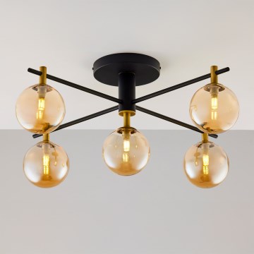 Jupiter 2032 - Πλαφονιέρα οροφής FIGARO 5xG9/10W/230V μαύρο/χρυσαφί/μπεζ